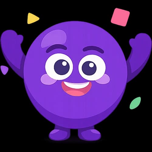 La mascotte Konfeti, un confetti souriant qui lève les bras